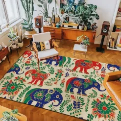 Quilting Art Dots Area Rug Kitchen Mat Non-Slip Oil Proof Floor Mat Livingroom Rug Indoor Outdoor Mat Bedroom Decor Bathroom Mat Entrance Rug Door Mat