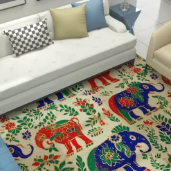 Quilting Art Dots Area Rug Kitchen Mat Non-Slip Oil Proof Floor Mat Livingroom Rug Indoor Outdoor Mat Bedroom Decor Bathroom Mat Entrance Rug Door Mat