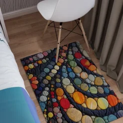 Quilting Art Dots Area Rug Kitchen Mat Non-Slip Oil Proof Floor Mat Livingroom Rug Indoor Outdoor Mat Bedroom Decor Bathroom Mat Entrance Rug Door Mat