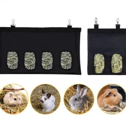Rabbit Hay Feeder Bag,Hay Holder with Adjustable Shoulder Strap,Hay Bag Hanging Feeder for Rabbit Guinea Pig,Small Animals Hay Feeder Bag with Oxford Cloth Fabric