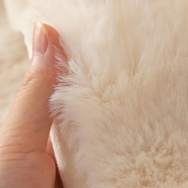 Rabbit Plush Mesh Red Sofa Cushion, Winter Thickened Plush Cushion, Non Slip Leather Sofa Cover, Cloth Towel