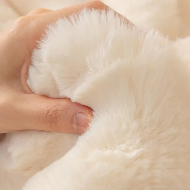 Rabbit Plush Mesh Red Sofa Cushion, Winter Thickened Plush Cushion, Non Slip Leather Sofa Cover, Cloth Towel