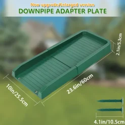 Rain Gutter Downspout Splash Block with 2 Ground Spikes 1pc Drain Extender