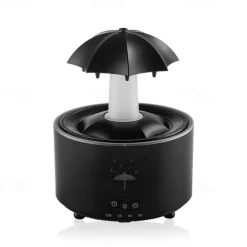 Rain Umbrella Humidifier & Aroma Diffuser with Soothing Rain Sounds, Water Drip Effect, 7 Colors Mood Light, Timer and Auto-Off, Ideal for Relaxation, Sleep, Home, Bedroom, Desk