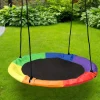 Rainbow 40" Saucer Tree Swing - 700Lb Capacity, Waterproof Oxford Fabric with Adjustable Ropes for Playground & Backyard Fun