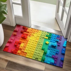 Rainbow Bricks Doormat Floor Mats Washable Rugs Kitchen Mat Non-Slip Oil Proof Rug Indoor Outdoor Mat Bedroom Decor Bathroom Mat Entrance Rug
