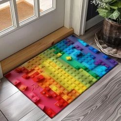 Rainbow Bricks Doormat Floor Mats Washable Rugs Kitchen Mat Non-Slip Oil Proof Rug Indoor Outdoor Mat Bedroom Decor Bathroom Mat Entrance Rug