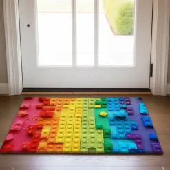 Rainbow Bricks Doormat Floor Mats Washable Rugs Kitchen Mat Non-Slip Oil Proof Rug Indoor Outdoor Mat Bedroom Decor Bathroom Mat Entrance Rug
