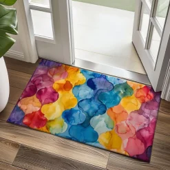 Rainbow Painting Doormat Floor Mats Washable Rugs Kitchen Mat Non-Slip Oil Proof Rug Indoor Outdoor Mat Bedroom Decor Bathroom Mat Entrance Rug