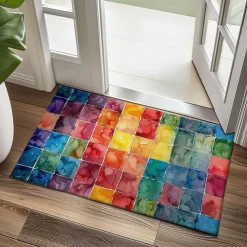 Rainbow Painting Doormat Floor Mats Washable Rugs Kitchen Mat Non-Slip Oil Proof Rug Indoor Outdoor Mat Bedroom Decor Bathroom Mat Entrance Rug