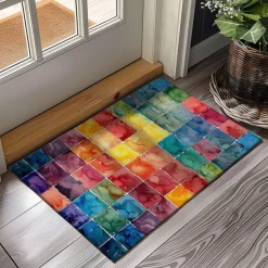 Rainbow Painting Doormat Floor Mats Washable Rugs Kitchen Mat Non-Slip Oil Proof Rug Indoor Outdoor Mat Bedroom Decor Bathroom Mat Entrance Rug