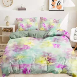 Rainbow Tie Dye Duvet Cover Set Cotton Swirl Spiral Pattern Set Soft 3-Piece Luxury Bedding Set Home Decor Gift Twin Full King Queen Size Duvet Cover