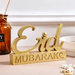 Ramadan Letter Decoration Figurine, Resin Antique-Style Craft, Muslim Festival Celebration Gift, Perfect for Eid al-Fitr & Eid al-Adha, Cute Gift for Parties, Gatherings, and Home Decor