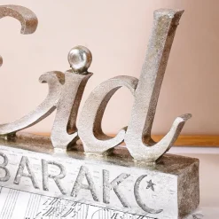 Ramadan Letter Decoration Figurine, Resin Antique-Style Craft, Muslim Festival Celebration Gift, Perfect for Eid al-Fitr & Eid al-Adha, Cute Gift for Parties, Gatherings, and Home Decor