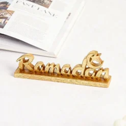 Ramadan Letter Decoration Figurine, Resin Antique-Style Craft, Muslim Festival Gift for Eid al-Fitr & Eid al-Adha, Cute Gift for Family Gatherings and Celebrations