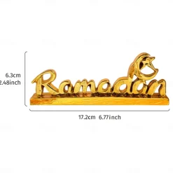 Ramadan Letter Decoration Figurine, Resin Antique-Style Craft, Muslim Festival Gift for Eid al-Fitr & Eid al-Adha, Cute Gift for Family Gatherings and Celebrations