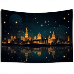 Ramadan Night Hanging Tapestry Wall Art Large Tapestry Mural Decor Photograph Backdrop Blanket Curtain Home Bedroom Living Room Decoration