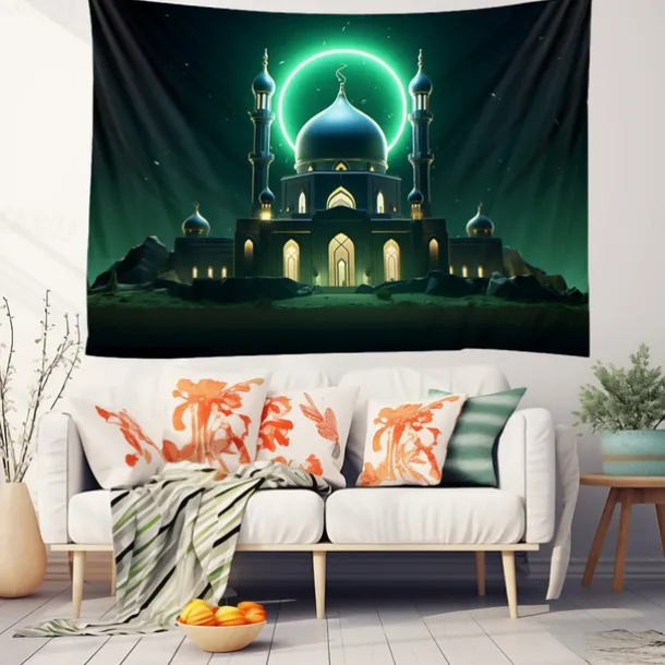 Ramadan Night Hanging Tapestry Wall Art Large Tapestry Mural Decor Photograph Backdrop Blanket Curtain Home Bedroom Living Room Decoration