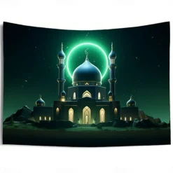 Ramadan Night Hanging Tapestry Wall Art Large Tapestry Mural Decor Photograph Backdrop Blanket Curtain Home Bedroom Living Room Decoration