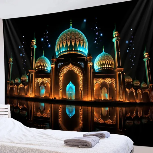 Ramadan Night Hanging Tapestry Wall Art Large Tapestry Mural Decor Photograph Backdrop Blanket Curtain Home Bedroom Living Room Decoration