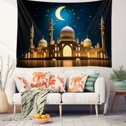 Ramadan Night Hanging Tapestry Wall Art Large Tapestry Mural Decor Photograph Backdrop Blanket Curtain Home Bedroom Living Room Decoration
