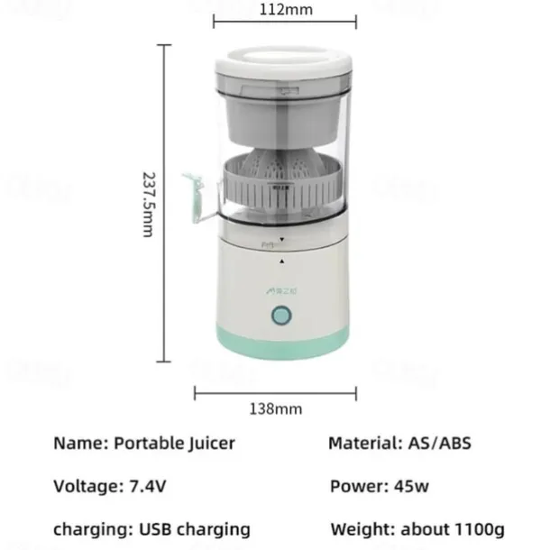 Rechargeable Electric Juicer, Portable Wireless Citrus Juicer Blender Machine