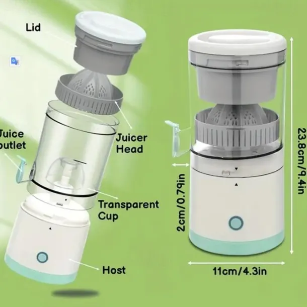 Rechargeable Electric Juicer, Portable Wireless Citrus Juicer Blender Machine