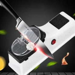 Rechargeable Electric Knife Sharpener - Fast and Automatic Sharpening for Kitchen Knives and Scissors