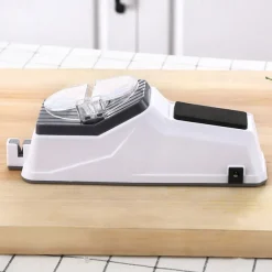 Rechargeable Electric Knife Sharpener - Fast and Automatic Sharpening for Kitchen Knives and Scissors
