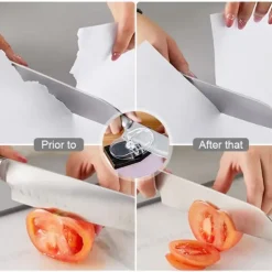 Rechargeable Electric Knife Sharpener - Fast and Automatic Sharpening for Kitchen Knives and Scissors