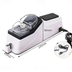 Rechargeable Electric Knife Sharpener - Fast and Automatic Sharpening for Kitchen Knives and Scissors