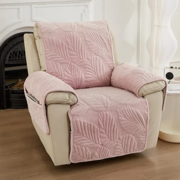 Recliner Covers for Pets Slipcover Sage Green Sofa Cover Leaf Jacquard Sofa Couch Cover Furniture Protector with Elastic Straps for Pets Kids Children Dog Cat