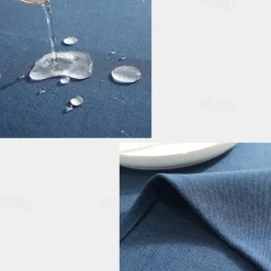 Rectangle Table Cloth Linen Farmhouse Tablecloth Waterproof Anti-Shrink Soft and Wrinkle Resistant Decorative Fabric Table Cover for Kitchen