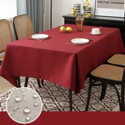 Rectangle Table Cloth Linen Farmhouse Tablecloth Waterproof Anti-Shrink Soft and Wrinkle Resistant Decorative Fabric Table Cover for Kitchen