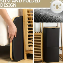 Recycling Bin Set with Removable Storage Bag, 26 Gallon / 100L Foldable Bottle Recycling Station for Glass, Paper, Plastic, Cans and Metal, Large Capacity Waste Sorting Container for Home or Kitchen