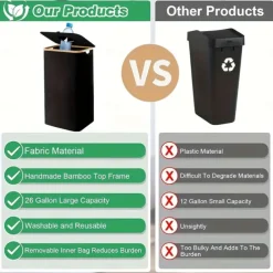 Recycling Bin Set with Removable Storage Bag, 26 Gallon / 100L Foldable Bottle Recycling Station for Glass, Paper, Plastic, Cans and Metal, Large Capacity Waste Sorting Container for Home or Kitchen