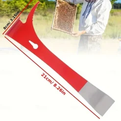 Red Beehive Scraper Tool - Half Paint Thumb Hive Beekeeping Tools