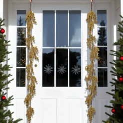 Red Berry Garland Christmas Decoration - Artificial Red Berry Garland with Bendable Stems for Holiday Fireplace Stairs Table Decorations