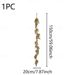 Red Berry Garland Christmas Decoration - Artificial Red Berry Garland with Bendable Stems for Holiday Fireplace Stairs Table Decorations