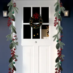 Red Berry Garland Christmas Decoration - Artificial Red Berry Garland with Bendable Stems for Holiday Fireplace Stairs Table Decorations