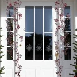 Red Berry Garland Christmas Decoration - Artificial Red Berry Garland with Bendable Stems for Holiday Fireplace Stairs Table Decorations