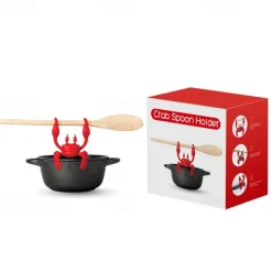 Red Crab Silicone Tableware Holder Stove Silicone Spoon Holder Heat-Resistant Bracket Anti Slip Spoon Holder Stove Steam Release Device