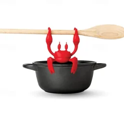 Red Crab Silicone Tableware Holder Stove Silicone Spoon Holder Heat-Resistant Bracket Anti Slip Spoon Holder Stove Steam Release Device