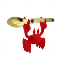 Red Crab Silicone Tableware Holder Stove Silicone Spoon Holder Heat-Resistant Bracket Anti Slip Spoon Holder Stove Steam Release Device