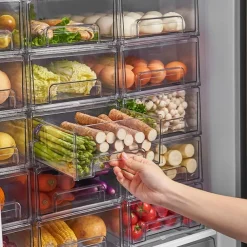 Refrigerator Drawer Storage Partition Board Storage Box Vegetable And Fruit Household Fresh-keeping Box Large Capacity Transparent Storage