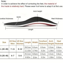 Relieve Foot Pain Instantly with EVA Arch Support Orthotic Insoles - Buy One Size Up for Maximum Comfort!