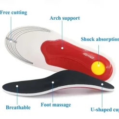 Relieve Foot Pain Instantly with EVA Arch Support Orthotic Insoles - Buy One Size Up for Maximum Comfort!