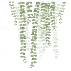 Removable Green Plant Wall Stickers DIY Green Leaves Wall Decals Hanging Tree Vine Wall Decor for Living Room Kids Girls Baby Bedroom Office Nursery Home Walls Decoration 30x90cm