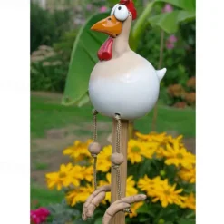 Resin Big Eye Chicken Handicraft Ornaments Hanging Foot Chicken Pendant Home Decor Garden Resin Ornaments