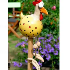 Resin Big Eye Chicken Handicraft Ornaments Hanging Foot Chicken Pendant Home Decor Garden Resin Ornaments